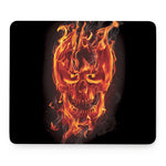 Flaming Evil Skull Print Mouse Pad