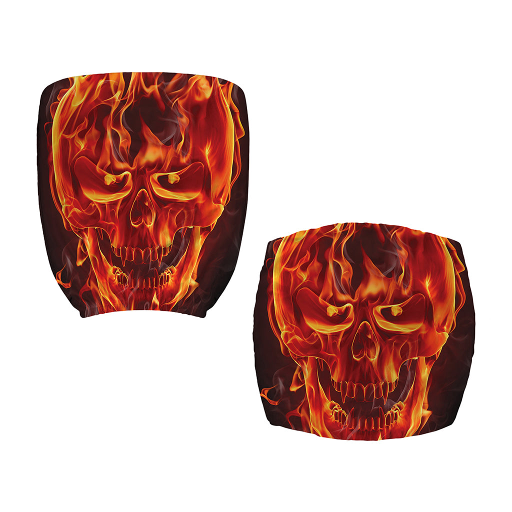 Flaming Evil Skull Print Office Chair Cover