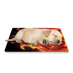 Flaming Evil Skull Print Pet Cooling Mat Cover