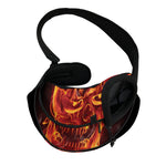 Flaming Evil Skull Print Pet Sling Carrier