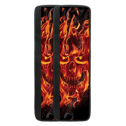 Flaming Evil Skull Print Refrigerator Handle Covers