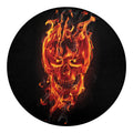 Flaming Evil Skull Print Round Blanket