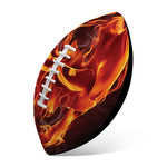 Flaming Evil Skull Print Rugby Ball