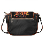 Flaming Evil Skull Print Saddle Bag