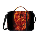 Flaming Evil Skull Print Shoulder Strap Bible Bag