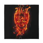 Flaming Evil Skull Print Silk Bandana
