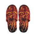 Flaming Evil Skull Print Slippers