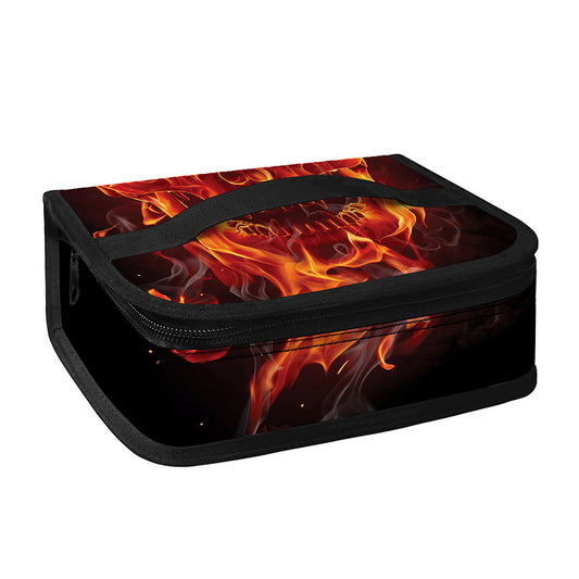 Flaming Evil Skull Print Small Lunch Bag