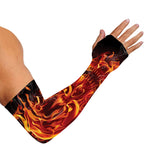 Flaming Evil Skull Print Sun Protection Arm Sleeves