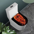 Flaming Evil Skull Print Toilet Lid Cover