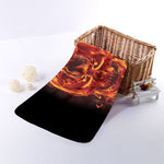 Flaming Evil Skull Print Towel