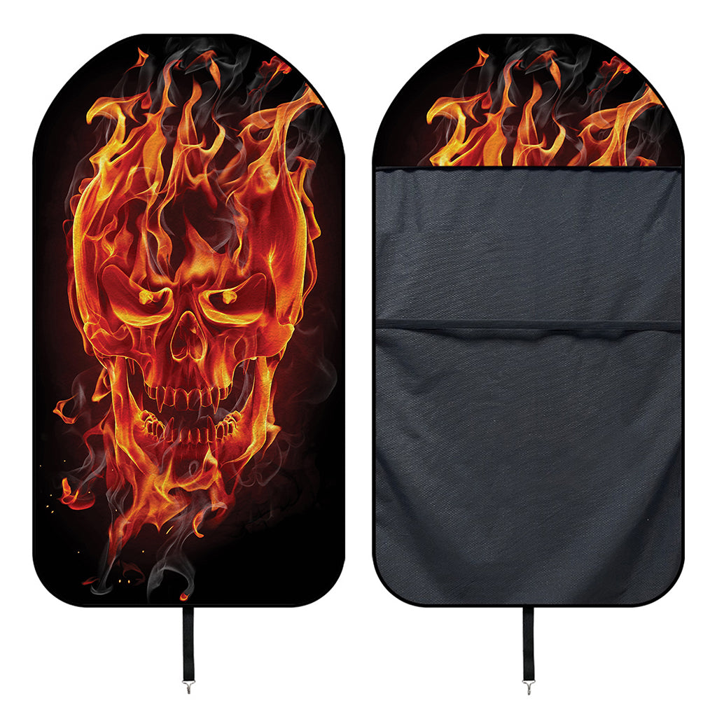 Flaming Evil Skull Print Waterproof Car Seat Cover