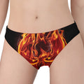 Flaming Evil Skull Print Women's Panties