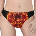 Flaming Evil Skull Print Women's Thong