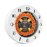 Flaming Firefighter Emblem Print Alarm Clock