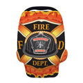 Flaming Firefighter Emblem Print Baby Seat Cover