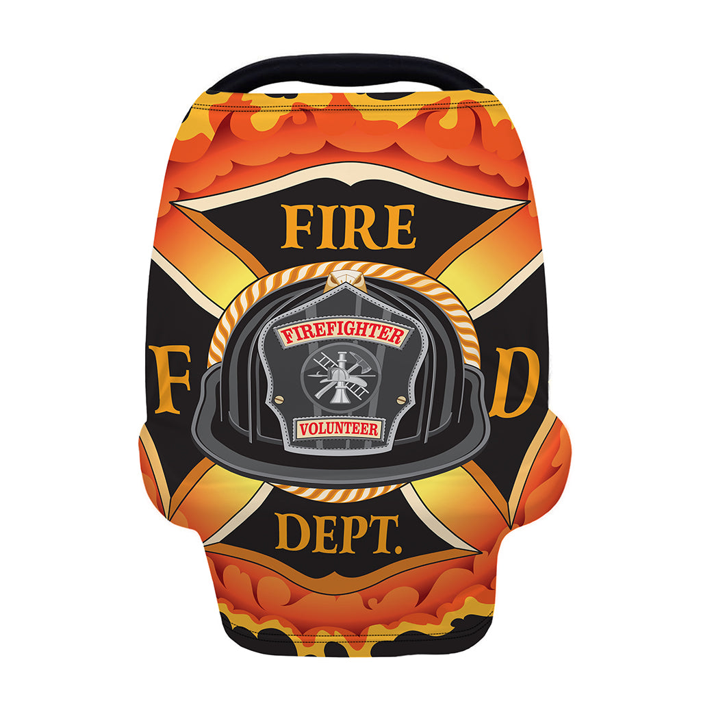 Flaming Firefighter Emblem Print Baby Seat Cover