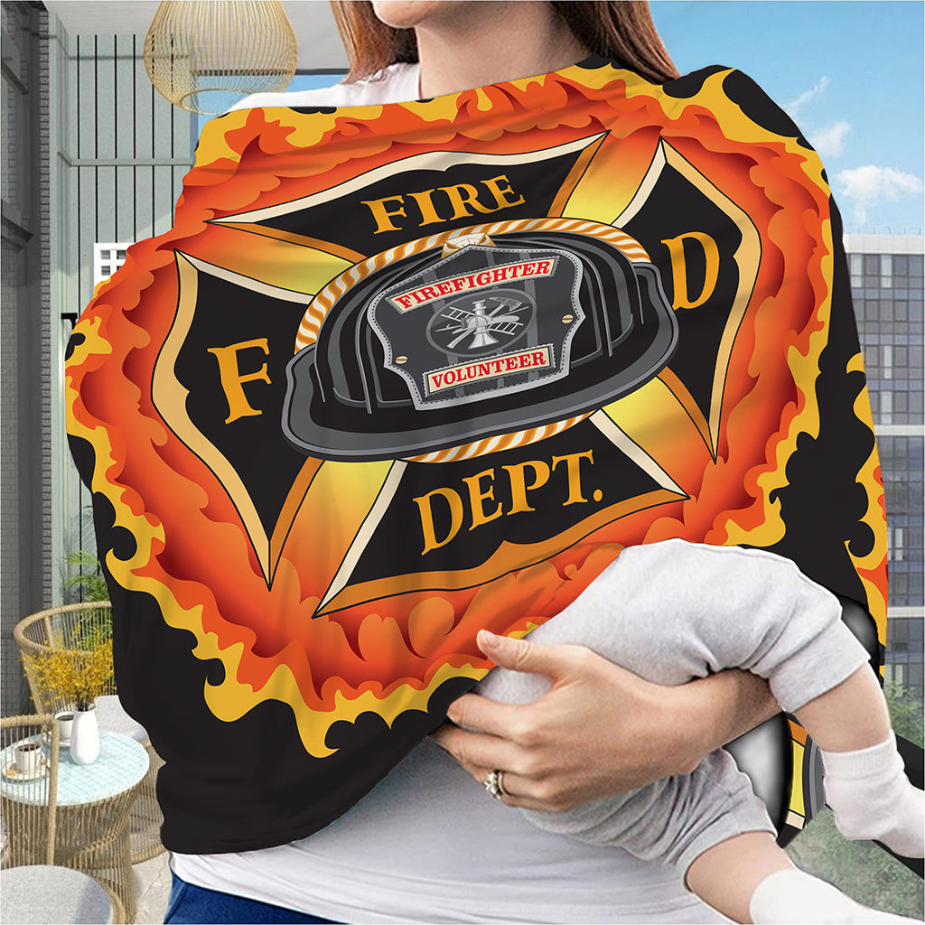 Flaming Firefighter Emblem Print Baby Seat Cover