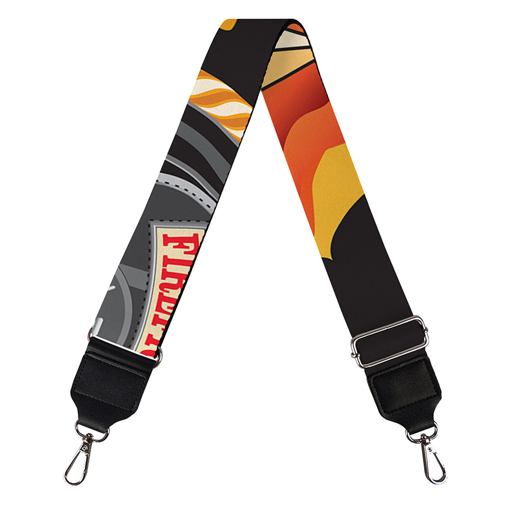 Flaming Firefighter Emblem Print Bag Strap