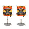 Flaming Firefighter Emblem Print Bar Stool Covers