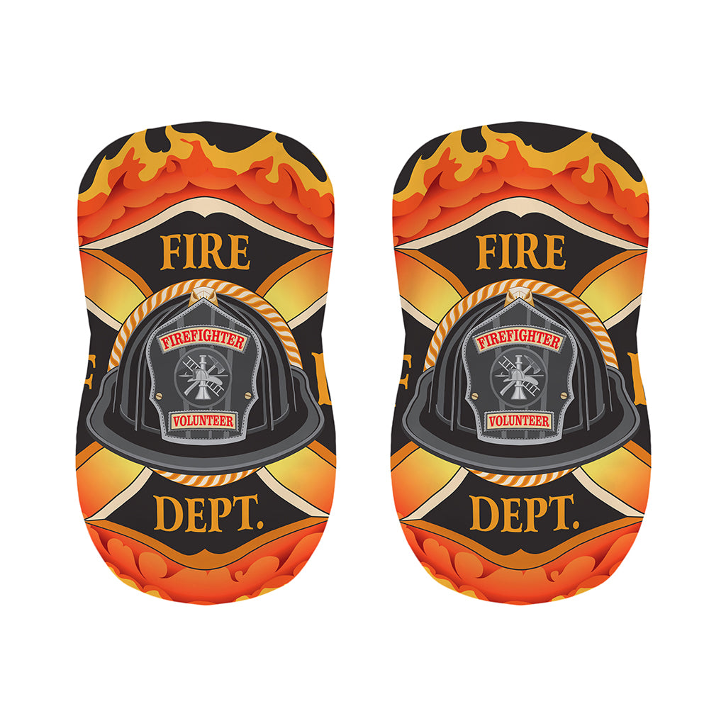 Flaming Firefighter Emblem Print Bar Stool Covers