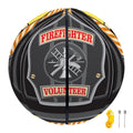 Flaming Firefighter Emblem Print Basketball