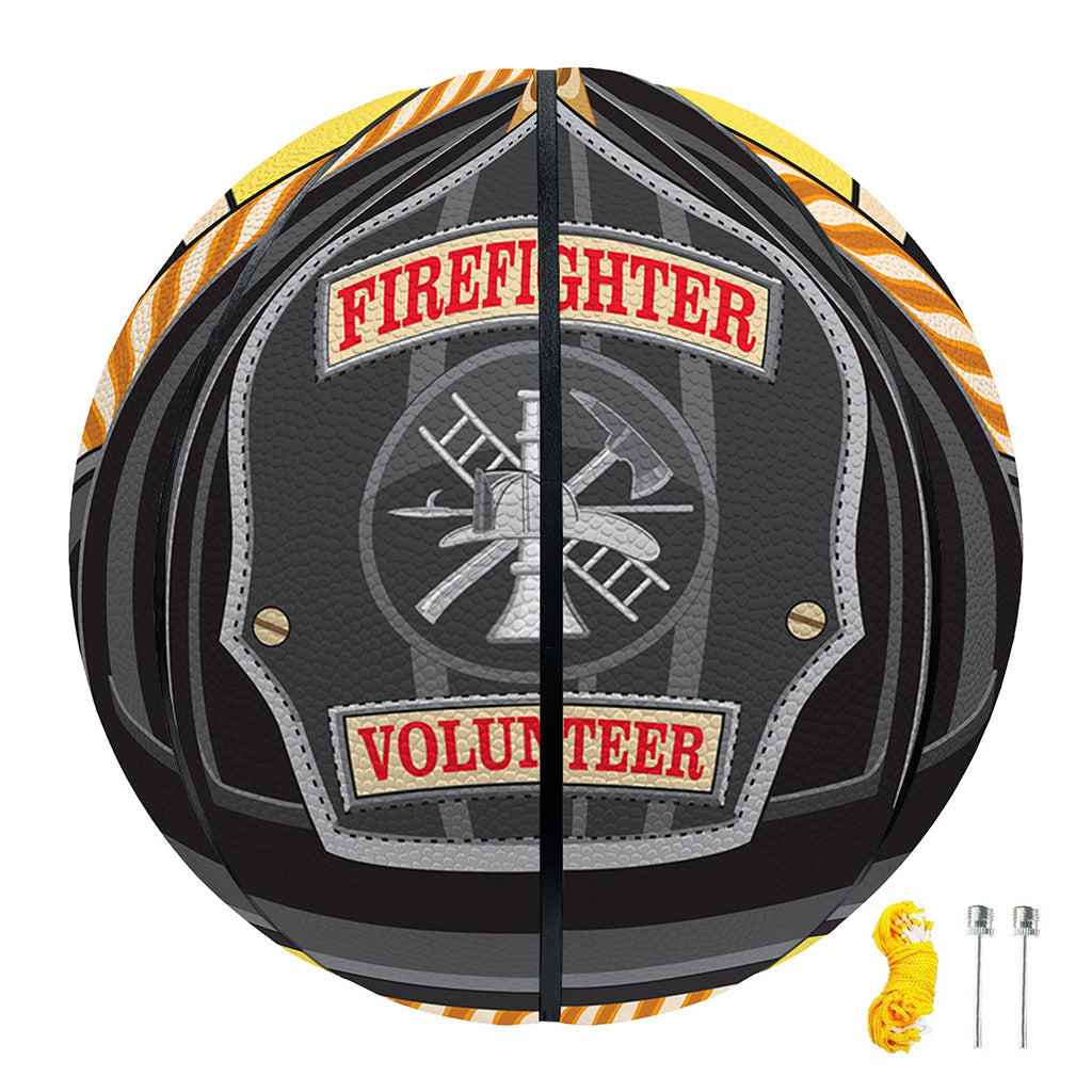 Flaming Firefighter Emblem Print Basketball