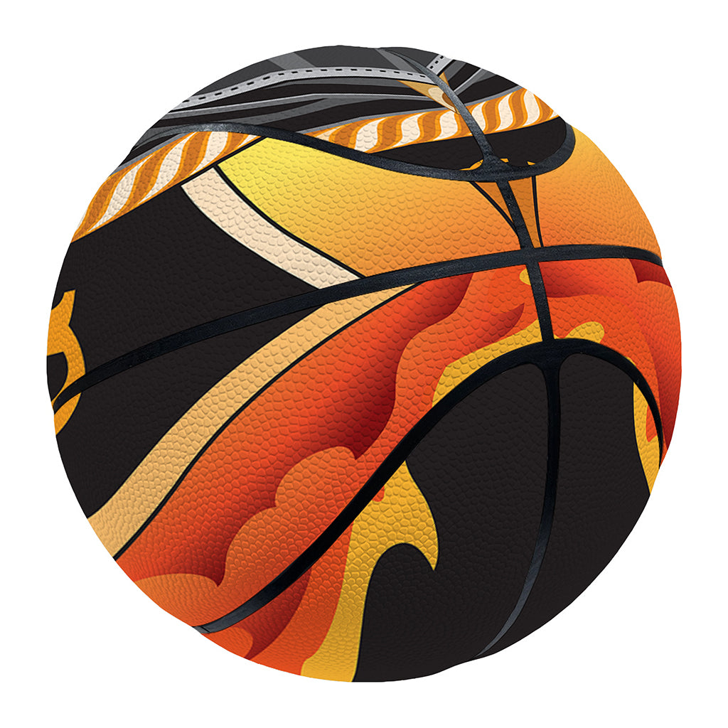 Flaming Firefighter Emblem Print Basketball