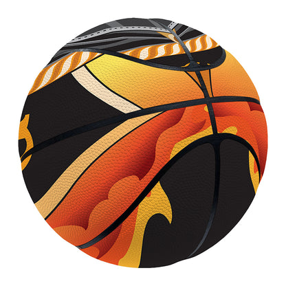 Flaming Firefighter Emblem Print Basketball