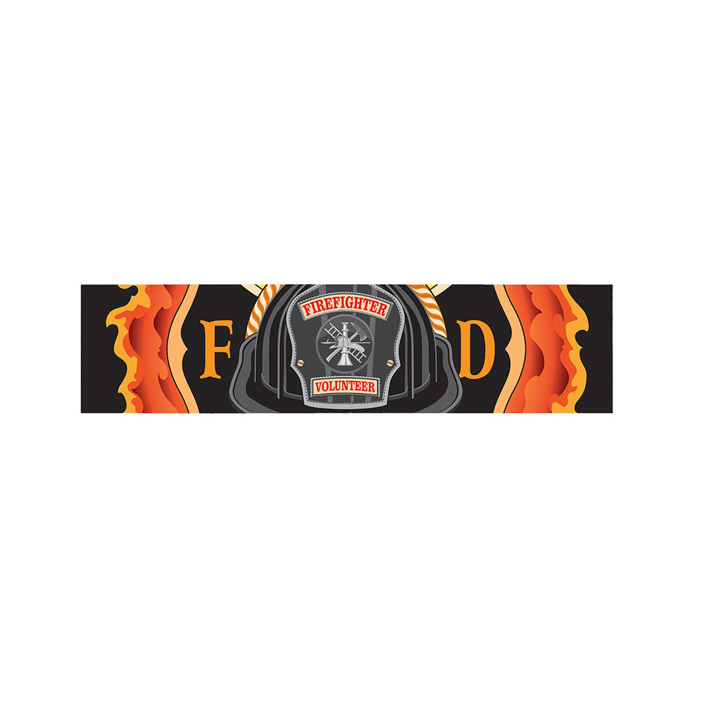 Flaming Firefighter Emblem Print Bed Runner