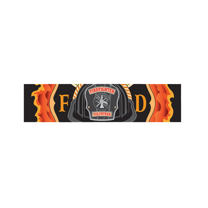 Flaming Firefighter Emblem Print Bed Runner