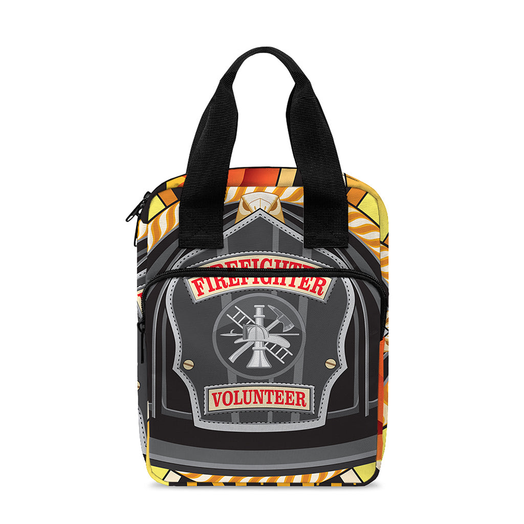 Flaming Firefighter Emblem Print Bible Tote Bag