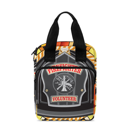 Flaming Firefighter Emblem Print Bible Tote Bag