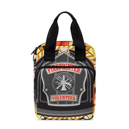 Flaming Firefighter Emblem Print Bible Tote Bag