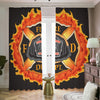 Flaming Firefighter Emblem Print Blackout Pencil Pleat Curtains