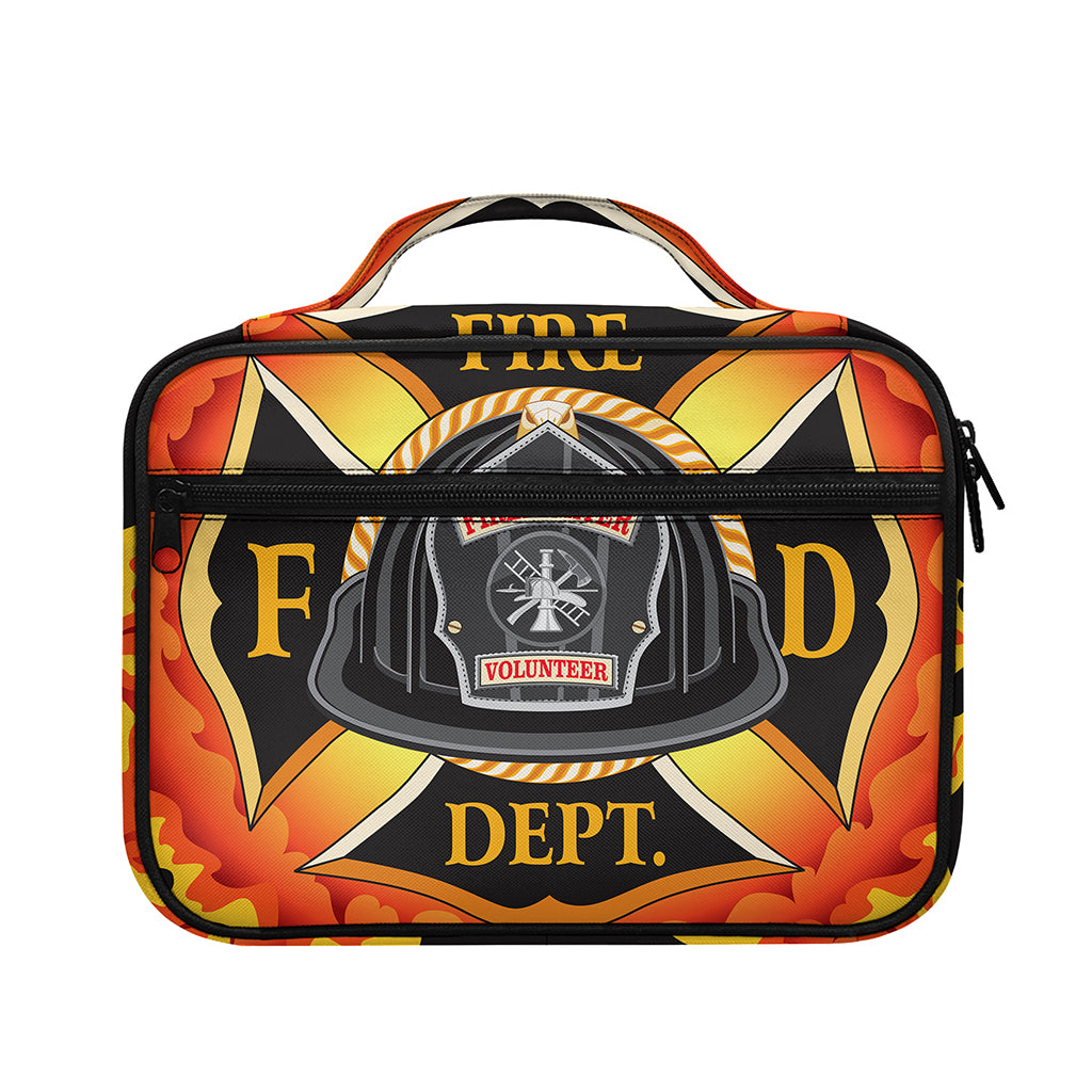 Flaming Firefighter Emblem Print Briefcase Bible Bag