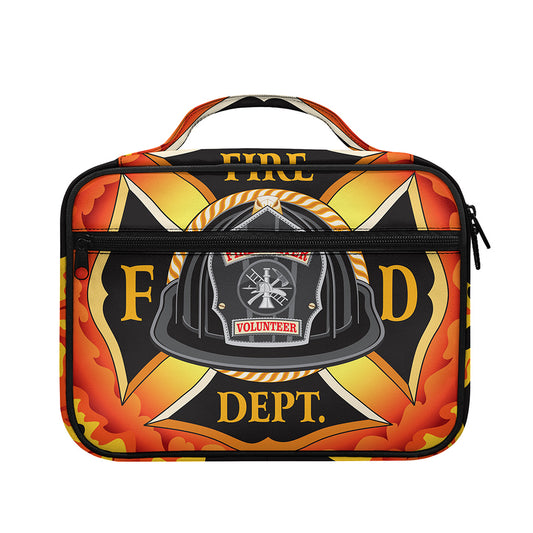 Flaming Firefighter Emblem Print Briefcase Bible Bag