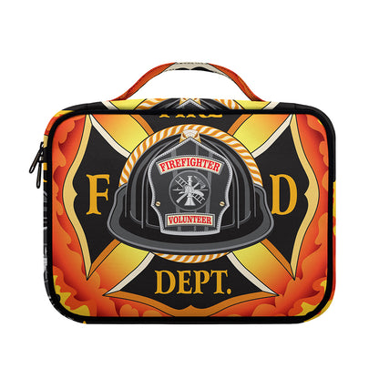 Flaming Firefighter Emblem Print Briefcase Bible Bag