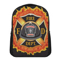 Flaming Firefighter Emblem Print Casual Backpack