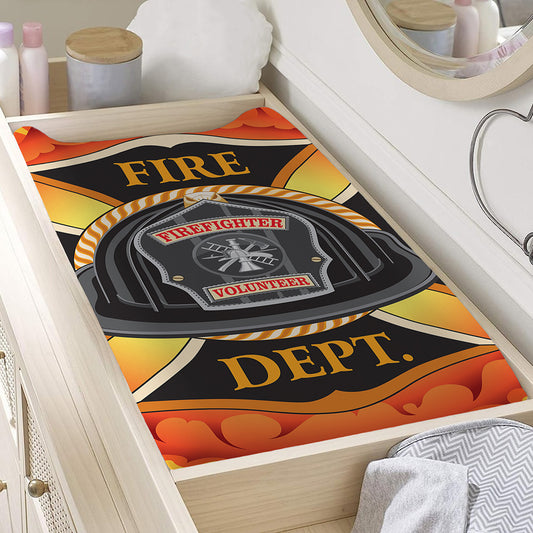Flaming Firefighter Emblem Print Changing Pad Cover