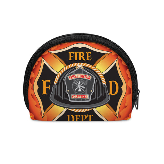 Flaming Firefighter Emblem Print Coin Purse