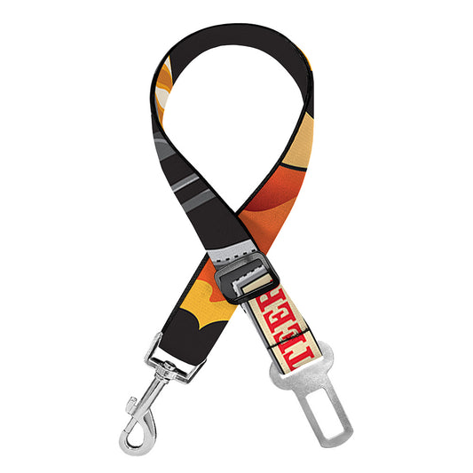 Flaming Firefighter Emblem Print Dog Seat Belt