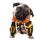 Flaming Firefighter Emblem Print Dog Zip Up Hoodie