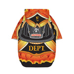 Flaming Firefighter Emblem Print Dog Zip Up Hoodie