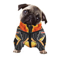 Flaming Firefighter Emblem Print Dog Zip Up Jacket