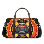 Flaming Firefighter Emblem Print Duffle Bag
