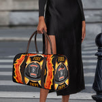 Flaming Firefighter Emblem Print Duffle Bag