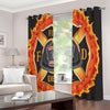 Flaming Firefighter Emblem Print Extra Wide Grommet Curtains