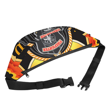 Flaming Firefighter Emblem Print Fanny Pack