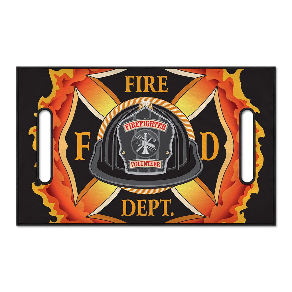 Flaming Firefighter Emblem Print Golf Cart Seat Cover